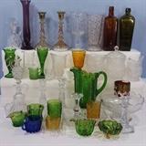 EAPG Clear and Colored Pitchers, Goblets, Cases and Candlestcks and more