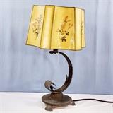 Art Deco Metal Leaf Form Pedestal Lamp