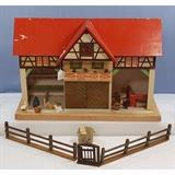 Vintage Barn Play Set with As Is Composite Animals, Wood Fence and Gate