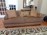 One of 2 chenille sofas