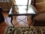 Glass top side table