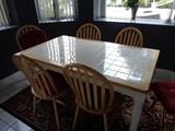 Tile top kitchen table w/6 chairs