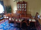 Mahogany dining room set and 9' x 11' wool area rug