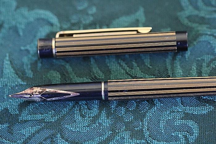 Sheaffer pen with gold nib; other pen with iridium (platinum) nib