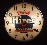 Hires Root Beer Lighted Clock Marked May 1954, Vintage, Collectibles