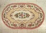 Antique Decorative Floral Area Hook Rug, Vintage, Collectibles, Household