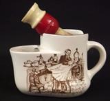 Burleigh Ironstone England Shaving Mug Barber Shop and Brush, Vintage, Collectibles, Antique, Glass