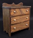 10" 3 Drawer Wood Desktop Jewelry Box, Antiques, Vintage, Wood, Collectibles, Girls