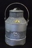 12" Vintage Galvanized Steel Milk Can with Handle, Vintage, Collectibles, Antiques, Steel, Household