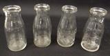 4 Vintage Detroit Michigan Glass Milk Bottles, Collectibles