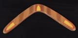17" Wooden Boomerang with Decorative Details, Vintage, Collectibles, Weapon, Wood