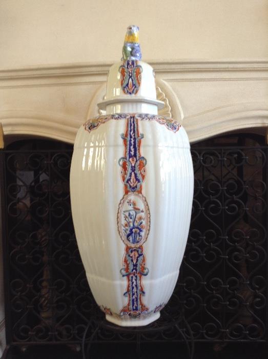  32" Tall French Ceramic Covered Jar (for Tiffany's)