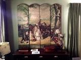 Detail of 4 of the 6-Panel Screen, Wood Console Table