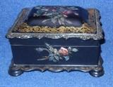 English box of papier-mâché and mother-of-pearl, ca. 1860