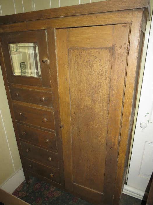 Antique Armoire with Hatbox