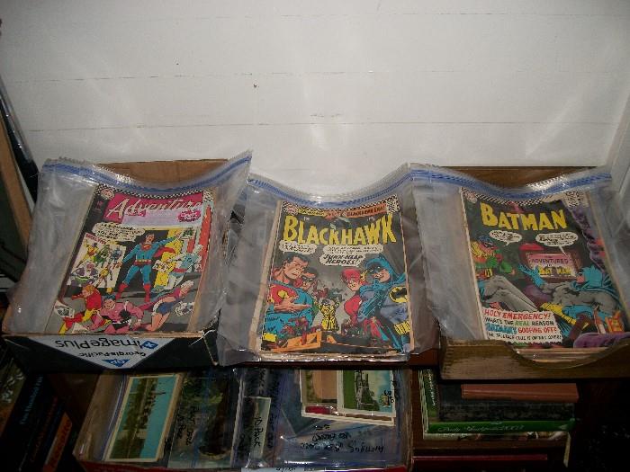 Did you say you were looking for Comics from the 50s & 60s. Well we have allot, Plus 1940s and 50s Railroad Menu's, Schedules and much more, Sante Fe, B&O, Southern Pacific, Just to name a few, Hundreds of Antique Post Cards and soooo much more.