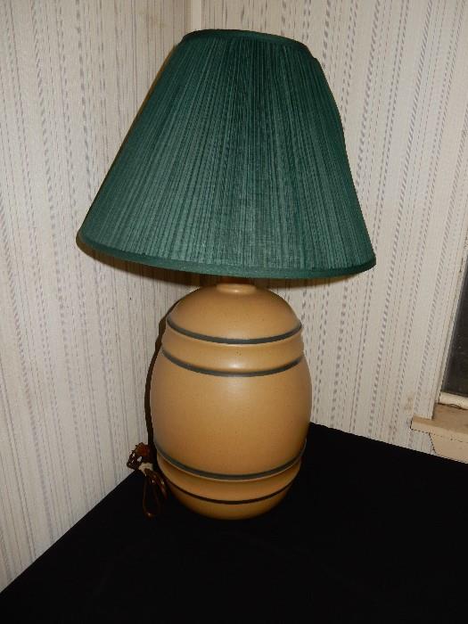 Crock Style Signed Hunter Lamps