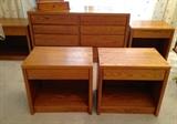Conant Ball double dresser with detached mirror (mirror not shown here) and 4 nightstands/end tables.
