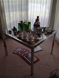 Mirrored Chrome "Brunch" Table.