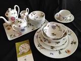 "Mon Jardin" by Ceralene (Limoges) - Service for 12 plus Serving Pieces.