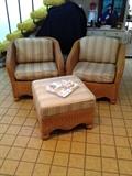 Ficks Reed 3 Piece Florida Room Chairs & Ottoman