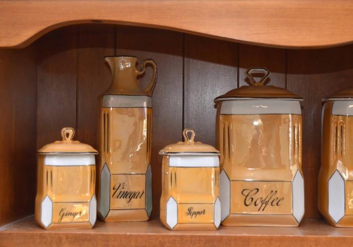 Lusterware Kitchen Canisters Set