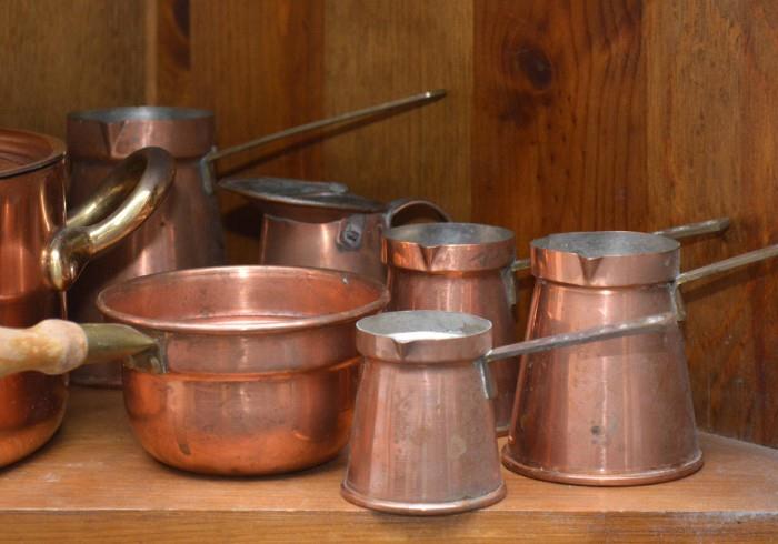 Copper Measuring Cups, Bowls, Molds & Pans