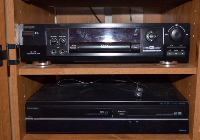 Apex DVD Player & Toshiba VHS Player