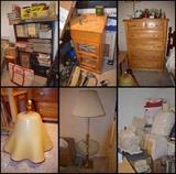 Murano large Glass Shade for Hanging Lamp.  Combo Lamp table, Linens, Dressers Books, Shoprite Trucks