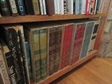 two bookcases of vintage reference and many other books