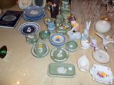 Extensive of blue and green Wedgewood: these are real pieces, not copies.