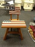 Patriotic child's table and chair