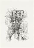 Lot 16: MARCEL GROMAIRE, (French, 1892-1971), Female Nude, Pen and ink on paper, H 16 x W 12 inches