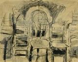 Lot 17: JOSEPH FIORE, (American, 1925-2008), Untitled, 1951, Ink and wash on paper, H 18½ x W 22¾ inches