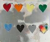 Lot 19: JIM DINE, (American, born 1935), Eight Hearts, 1970, Color offset lithograph, H 24¾ x W 29½ inches 