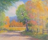 Lot 29: PAUL UNTERSEE, (Swiss/American, born 1920), Shady View, Oil on canvas, H 19½ x W 23½ inches