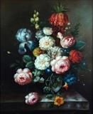 Lot 27: ANONYMOUS , (20th century), Floral Still Life, Oil on canvas, H 23½ x W 19½ inches