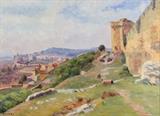 Lot 30: LOUIS ALPHONSE ABEL LAUVRAY, (French, 1870-1950), Villeneuve Les Avignon, Oil on canvas, H 21 x W 28 inches