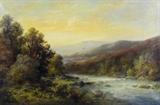 Lot 37: THOMAS B. GRIFFIN, (American, 1858-1918), Landscape, Oil on canvas, H 19¾ x W 29¾ inches