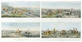 Lot 58: AFTER JOHN DEAN PAUL, (British, 1775-1852), The First Ten Minutes, Shaking off the Cocktails, Symptoms of a Skurry in a Pewy Country, A Struggle for the Start, Hand Colored Engravings (Four works), Each: H 11¼ x W 22¼ inches