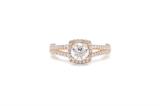 Lot 80: A DIAMOND RING WITH SQUARE HALO