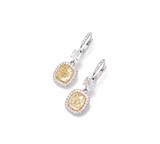 Lot 92: A FINE PAIR OF FANCY YELLOW DIAMOND 4 CARAT TOTAL WEIGHT EARRINGS