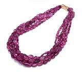 Lot 95: A FIVE-STRAND RUBELLITE NECKLACE