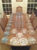 depression glass set: service for 12 plus