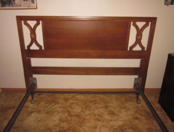 Mid Century Modern head board and bed frame.  Full size.