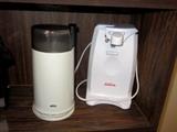 Braun coffee grinder, Sunbeam electric can opener