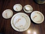 Noritake China "Cherry Blossom" #5529.  Complete service for 12. (7-piece place settings).  Plus seven serving pieces.