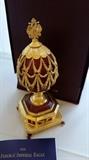 THE FABERGE IMPERIAL EAGLE 150TH ANNIVERSARY JEWELED EGG WITH ORIGINAL BOX 