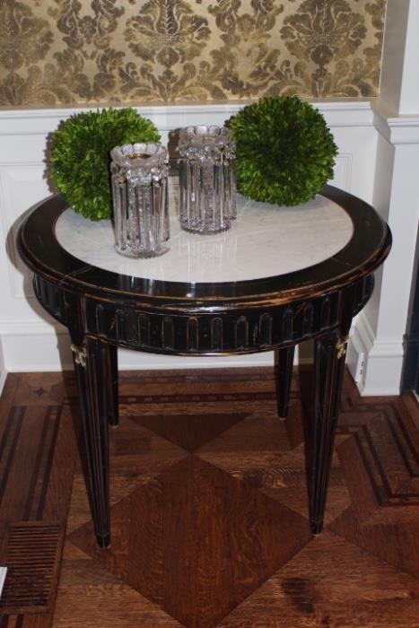 Round, Marble inset Top, Side Table