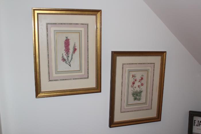Pair Framed Florals